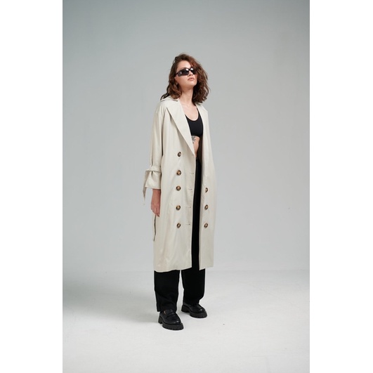 Áo khoác 2 hàng khuy- Kem | BigBuy360 - bigbuy360.vn