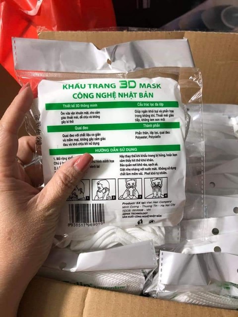 Khẩu trang tuylip túi 5 chiếc - Trắng/ Xám/ Xanh | BigBuy360 - bigbuy360.vn