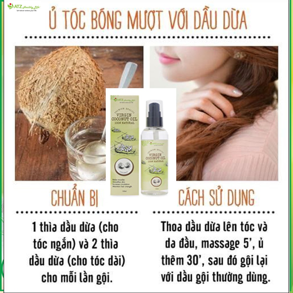 Dầu Dừa Tinh Khiết 6H ATZ Healthy Life 100ml