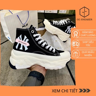 Giày sneaker mlb chunky high đen cao cổ phối đế đen-bản đẹp nhất