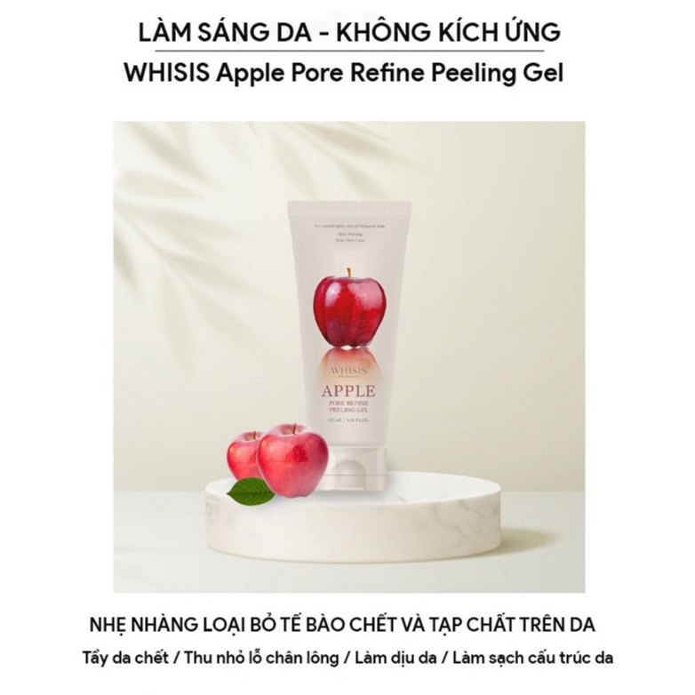 Tẩy Tế Bào Chết Mặt Dạng Gel WHISIS Apple Pore Refine Peeling Gel Thu Nhỏ Lỗ Chân Lông Chiết Xuất Táo Đỏ Lên Men 120ml