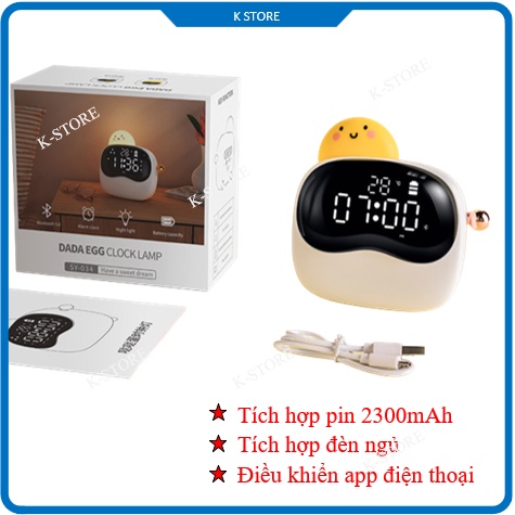 Đồng hồ led để bàn tích hợp đèn ngủ led, hẹn giờ, nhiệt độ kết nối điện thoại bluetooth