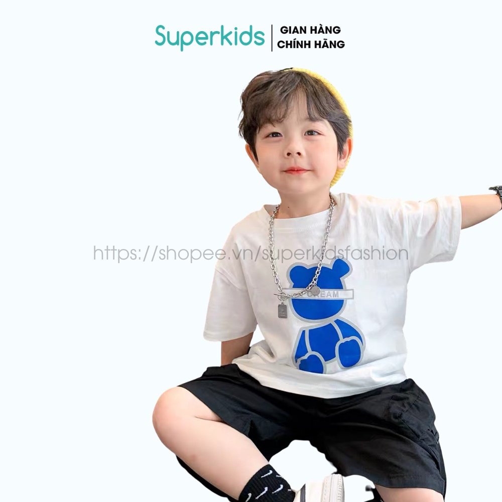 Áo thun cộc tay Gấu xanh cho bé 8-18kg QATE839