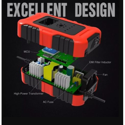 Bộ nạp bình ắc quy Điện tử 12V10A_ 24V 5A FOXSUR có khử sunfat thông minh tự ngăt khi đầy chống ngược cực