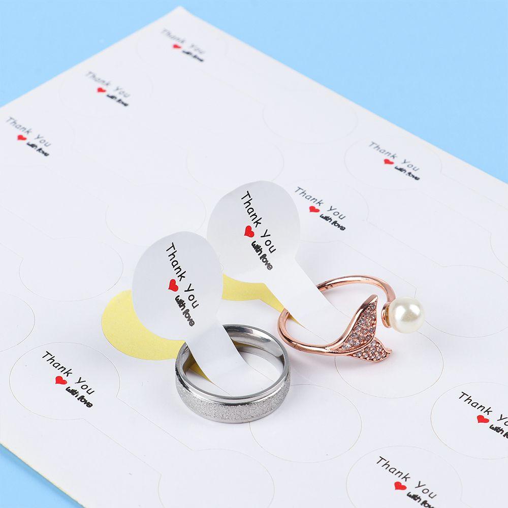 Set 100 Nhãn Dán Tự Dính In Chữ Thank You Dùng Trang Trí Trang Sức