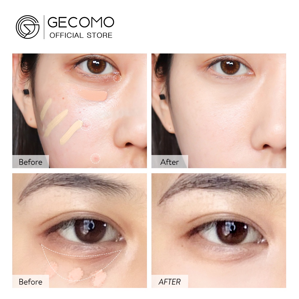 Bảng Kem Che Khuyết Điểm 3 Màu GECOMO Làm Sáng Da Che Phủ Toàn Diện