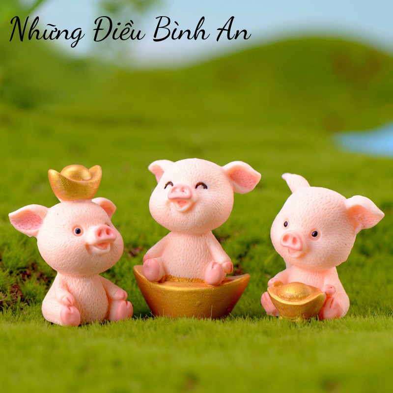 Heo Con trang trí ô tô, bàn làm việc, bánh kem đáng yêu dễ thương 💕FREESHIP 50k💕 Những Điều Bình An