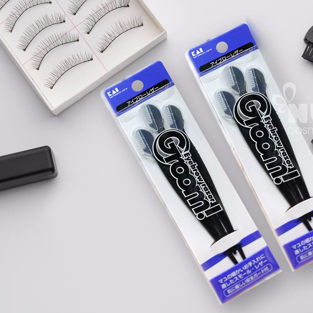 Set 3 Dao Cạo Chân Mày KAI Tỉa Lông Mày Sắc Nét Groom Eyebrow Razor - Khongcoson