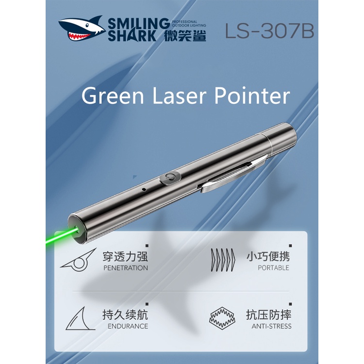 Bút laser SMILING SHARK màu xanh lá cây có thể sạc lại