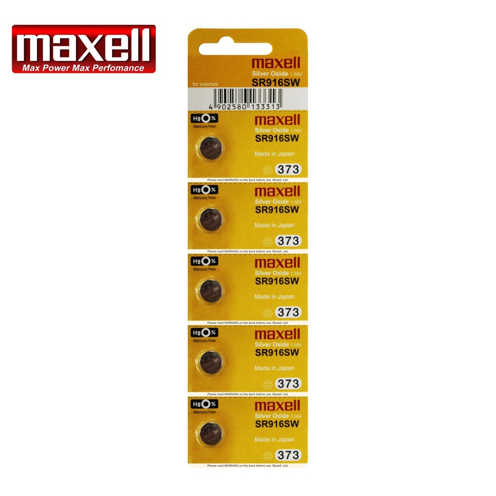 Pin Maxell SR916SW / 373 / 372 / SR916 / SR68 / 280-45 Silver Oxide 1.55Volt (Made in Japan)