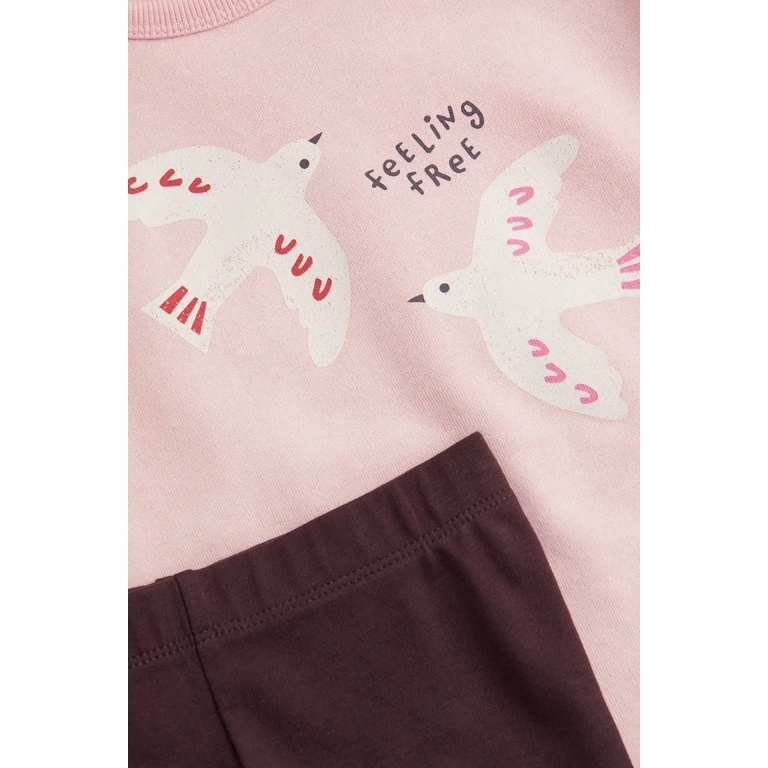 Set quần áo hồng bird ngựa HM H&M_hàng chính hãng authentic