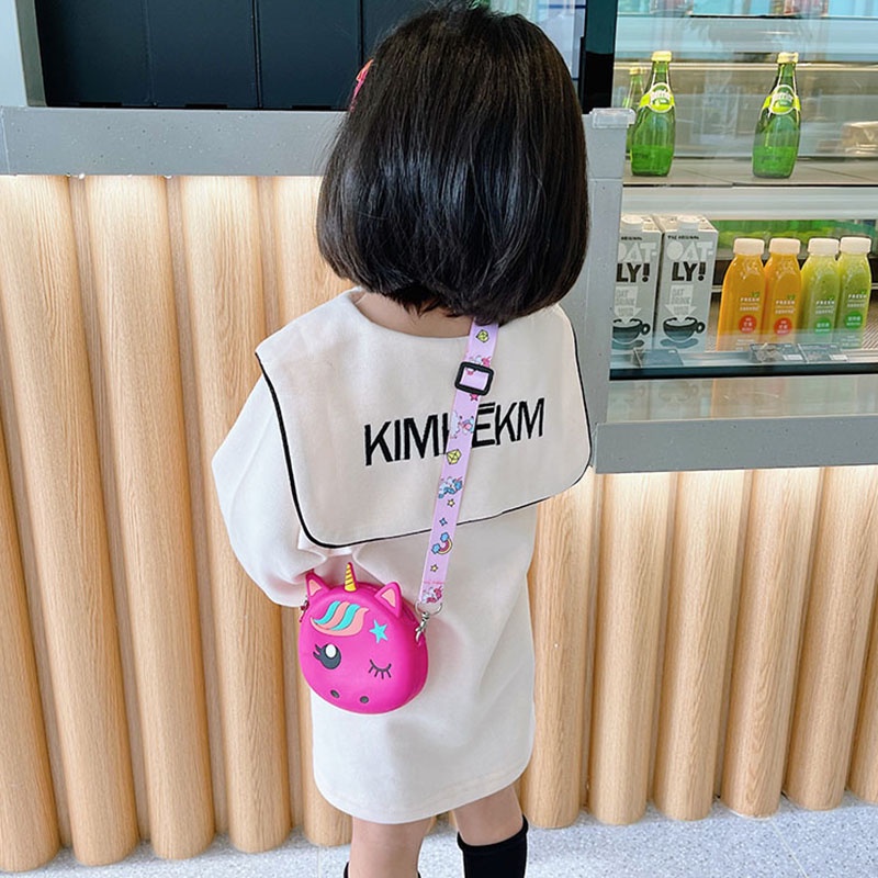 Túi đeo chéo hoạt hình kỳ lân dễ thương cho bé gái