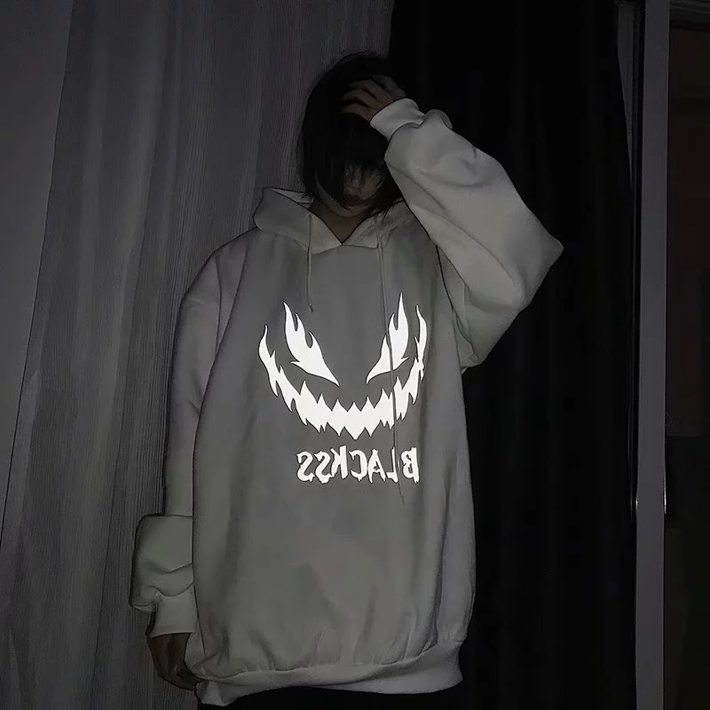 Áo Hoodie Tay Dài In Chữ Phản Quang Cá Tính Cho Nam 2 Màu (M-5Xl) | BigBuy360 - bigbuy360.vn