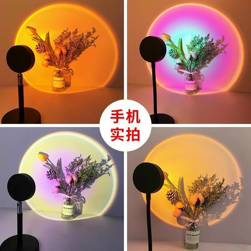 [BẢO HANH 6TH]Đèn hoàng hôn có decal chuyển đổi màu hoàng hôn, mặt trời, cầu vồng ảo diệu, chụp ảnh,quay tiktok giá rẻ