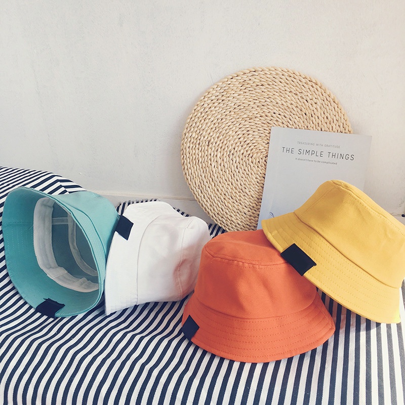 Nón Bucket Chất Cotton Màu Sắc Trơn Cho Bé