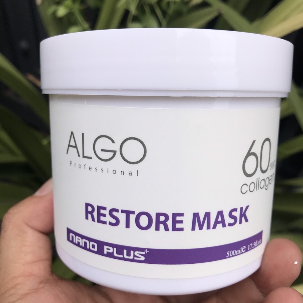 Mặt nạ dưỡng tóc Collagen 60s Algo Nano Plus 500ml ( hũ lùn )  - NEW 2021