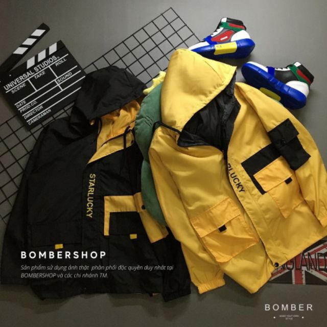 🌈𝗡𝗘𝗪 𝗔𝗥𝗥𝗜𝗩𝗔𝗟💢 áo khoác dù  unisex túi hộp 📽️  A94