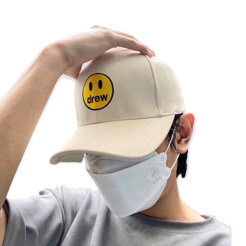 Mũ lưỡi trai Nón kết thêu hình mặt DREW chất nỉ cao cấp phong cách unisex nam nữ-BALOHA