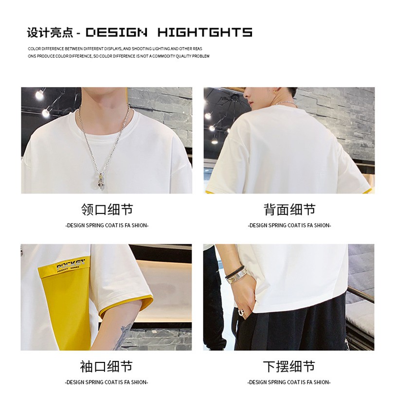 New summer short-sleeved t-shirt men s casual Korean loose round neck fashion trendy brand handsome clothing