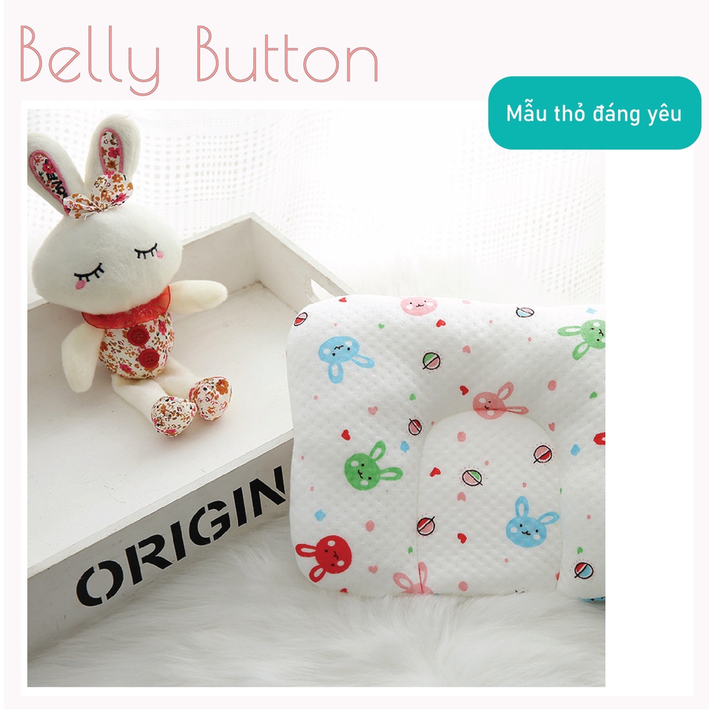 Gối Chống Méo Đầu, Bẹp Đầu Cho Trẻ Sơ Sinh Từ 0-6 Tháng Tuổi BellyButton Chất Liệu Bông, An Toàn Cho Trẻ Em