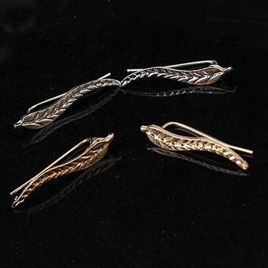 Khuyên Vành Tai Hợp Kim Hình Chiếc Lá Thời Trang Cho Nữ