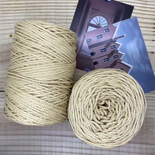 Dây thừng cotton macrame • 3 xoắn • 3-4-5mm • MÀU NUDE
