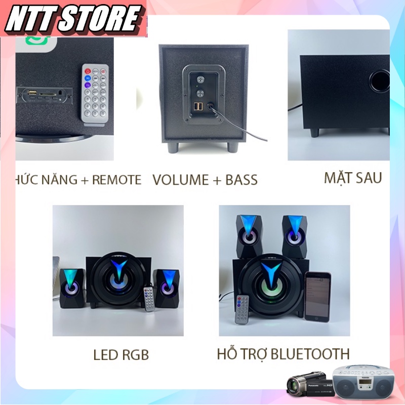 Loa bluetooth vi tính máy tính để bàn bass mạnh YST K10 cây để bàn mini đẹp chất có dây giá rẻ