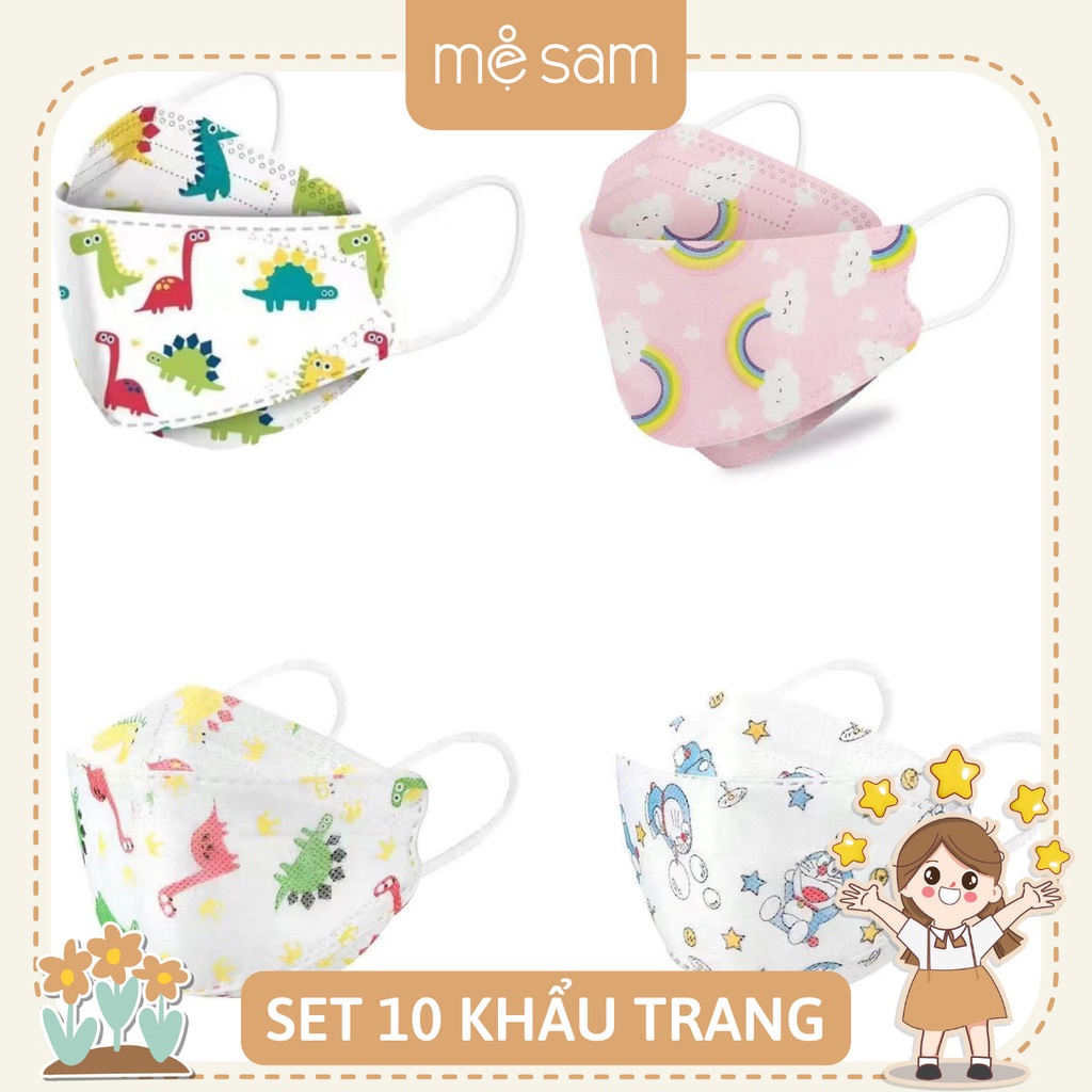 Set 10 chiếc khẩu trang 4 lớp cho bé 0-5y