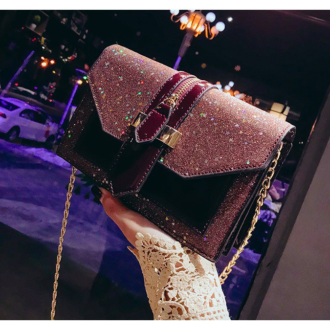 Túi sequins cao cấp khóa cà vạt kéo khoá A008