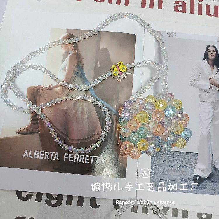 Túi Đeo Chéo Đính Hạt Màu Sắc Kẹo Ngọt Xinh Xắn Thời Trang Cho Nữ