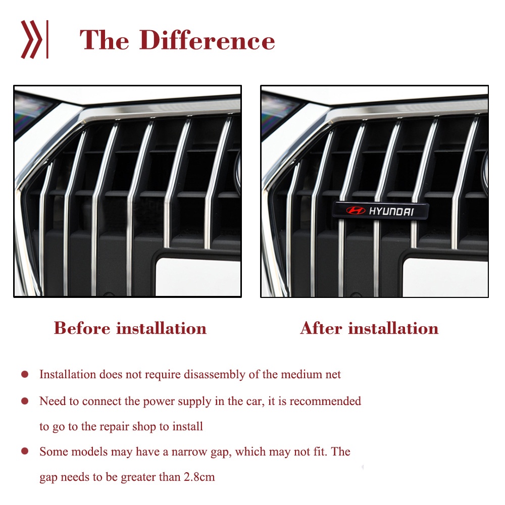 1 Đèn LED Trang Trí Lưới Tản Nhiệt Phía Trước Dành Cho Hyundai Accent Reina Porter Starex Kona Tucson Sta. Phụ Kiện Chuyên Dụng Cho Xe Hơi I20 Veloster