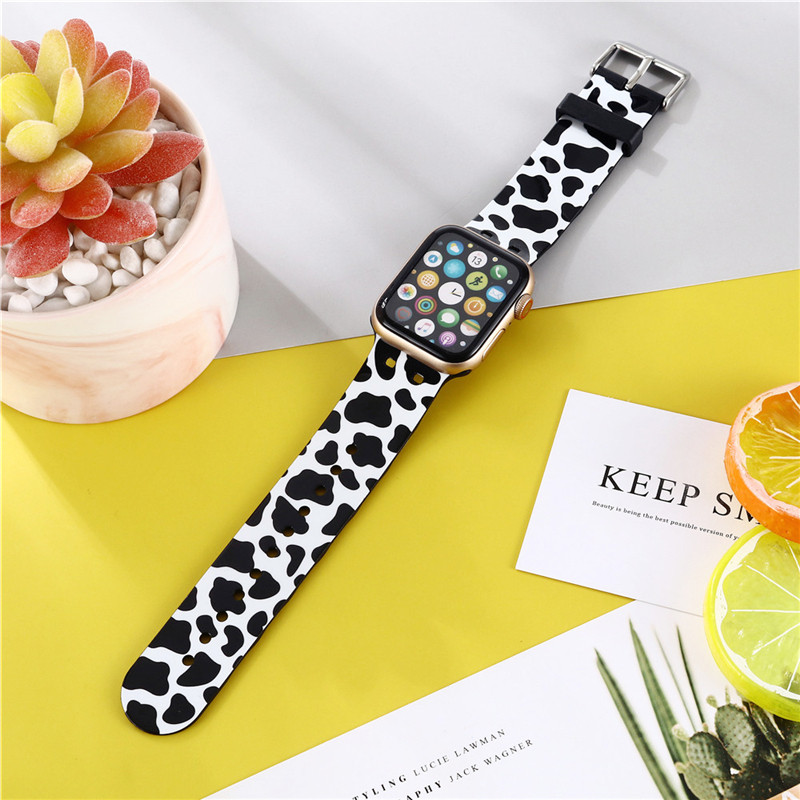 Dây Silicone Họa Tiết Hoạt Hình Đáng Yêu Cho Đồng Hồ Thông Minh I Watch Series 6 Se 5 4 3 2 1 Kích Thước 44mm 40mm 38mm 42mm