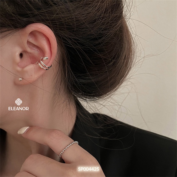 Bông tai nữ gắn vành Eleanor Accessories hình mặt rắn sáng bóng cá tính phụ kiện trang sức 4425