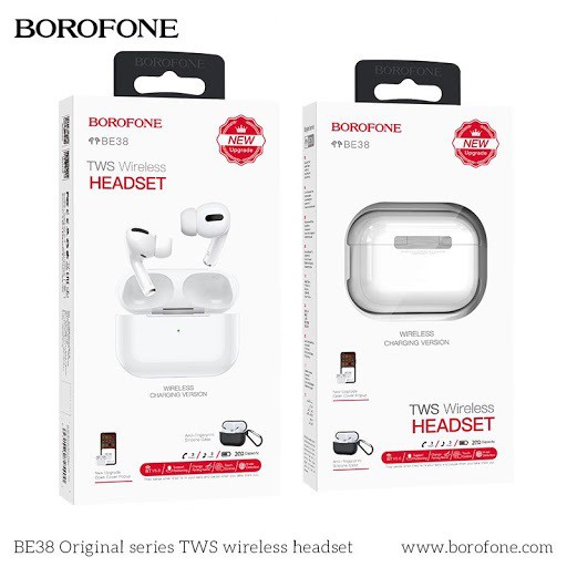 Tai nghe Bluetooth TWS Borofone BE38 Original series V5.0 - Hỗ trợ sạc không dây (Trắng) - Nhất Tín Computer