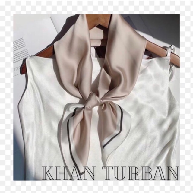 Khăn turban lụa trơn size 70x70cm choàng cổ thanh lịch - Khanturban