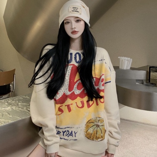 Áo Sweater Cổ Tròn Dáng Rộng In Họa Tiết Graffiti Phong Cách Hàn Quốc | WebRaoVat - webraovat.net.vn