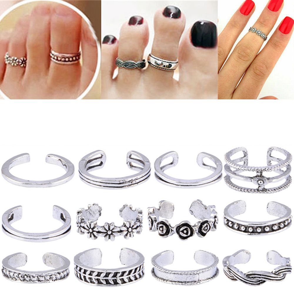Bộ 12 Nhẫn Đeo Ngón Chân Đi Biển Thời Trang Mùa Hè Dành Cho Nữ
