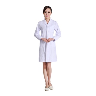 [Ảnh Thật] Áo Blouse Bác Sĩ , Thẩm Mỹ Viện , Spa Dành Cho Nữ Tay Dài Thân Dài Xẻ Tà