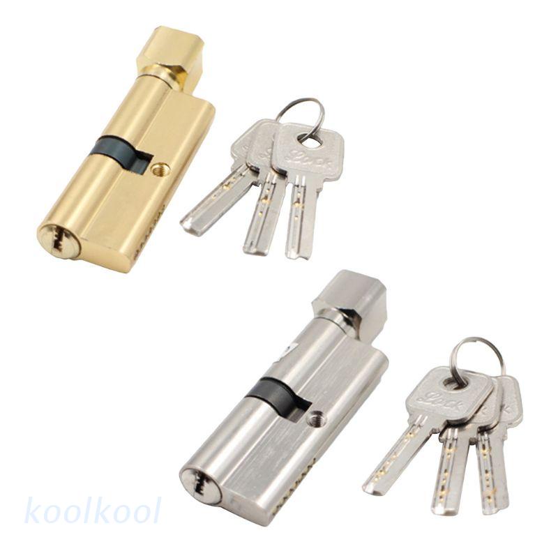1 bộ ổ khóa cửa hình trụ 70mm bằng kim loại chống trộm kèm 3 chìa khóa tiện dụng