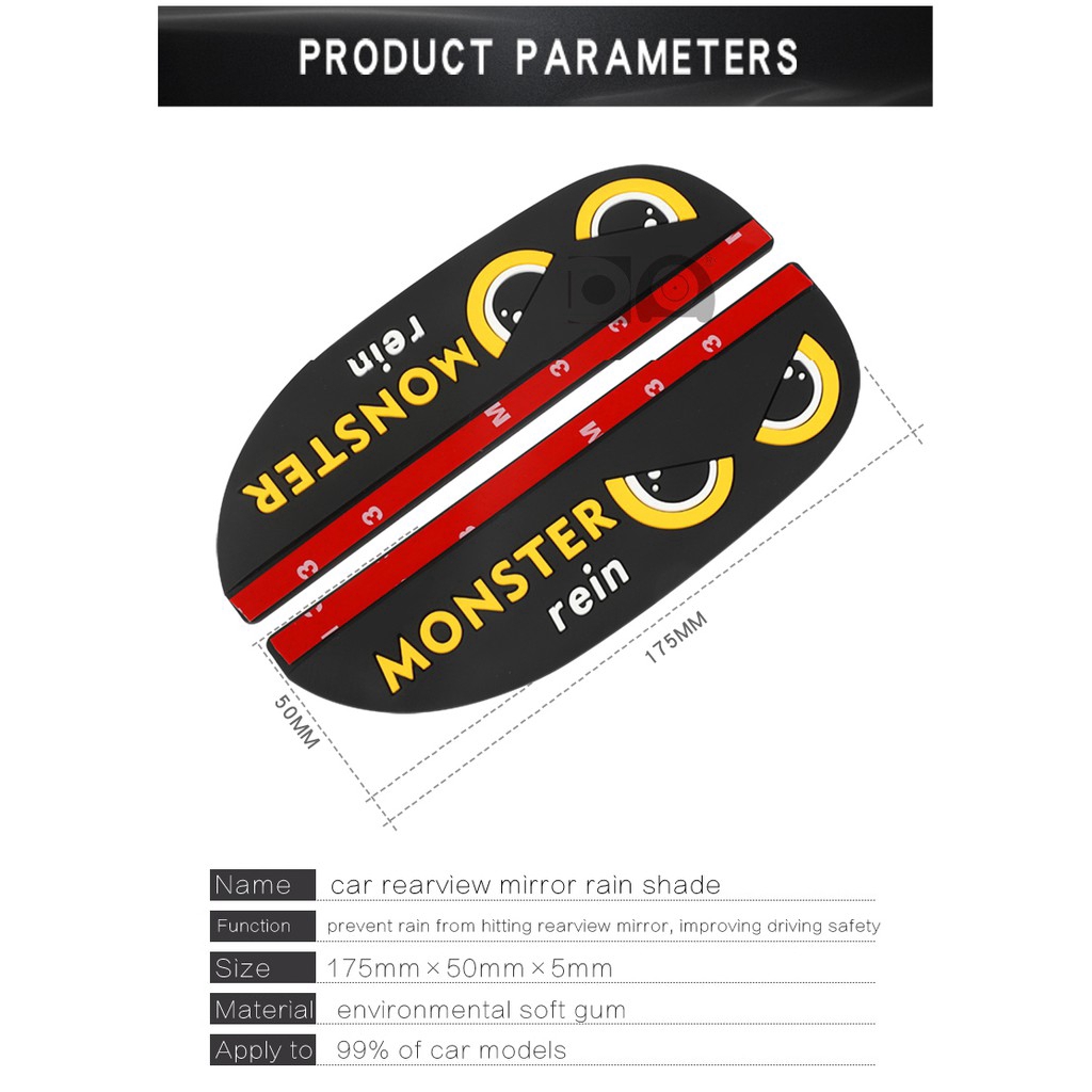 Set 2 Miếng Cao Su Gắn Kính Chiếu Hậu Xe Hơi Tiện Dụng