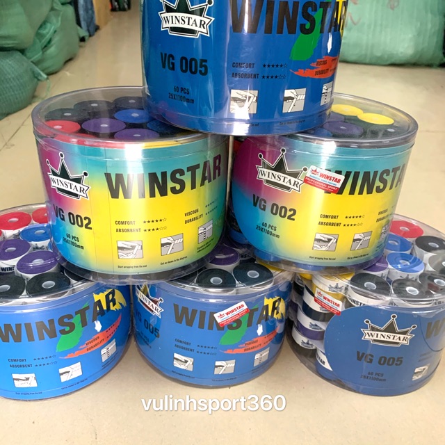 Hộp 60 chiếc quấn cán vợt cầu lông, tennis Winstar chính hãng [Ảnh thật]