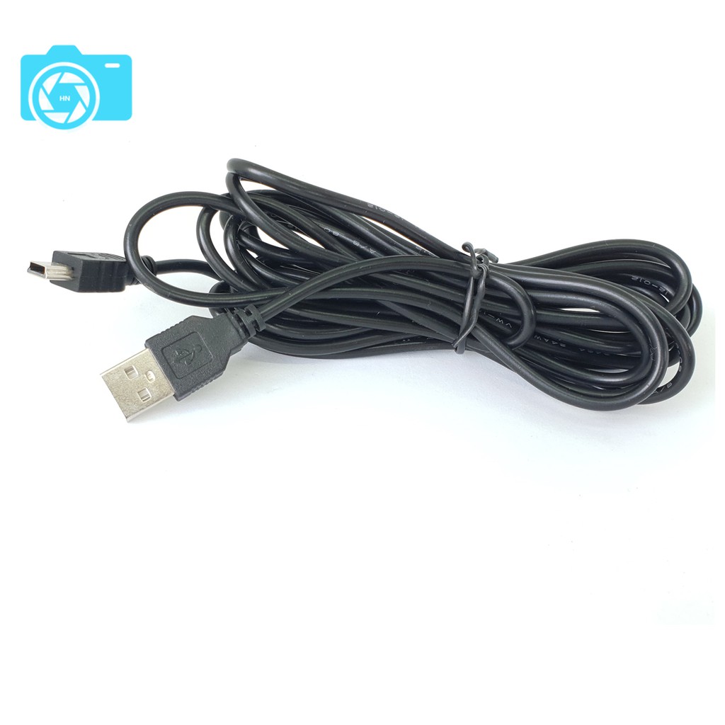 Dây USB cấp nguồn cho camera hành trình, 1 đầu cắm cổng USB lấy nguồn, đầu còn lại cổng miniusb cắm cho camera, dài 3.5m