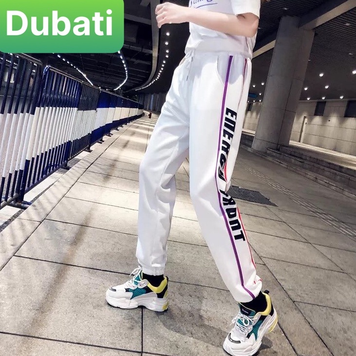 QUẦN JOGGER THỂ THAO VIỀN CHỮ ĐÙI CHẤT NỈ DA CÁ NAM NỮ CÓ BO HOT TREND 2022 -DUBATI FASHION
