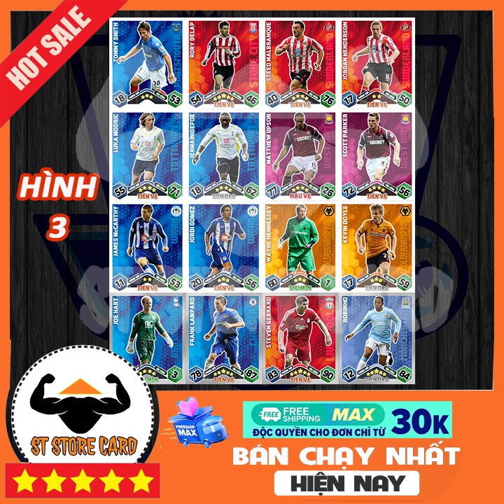 Thẻ cầu thủ Ngoại hạng Anh 2009/10 size Poca Match Attax thẻ in custom ST STORE CARD