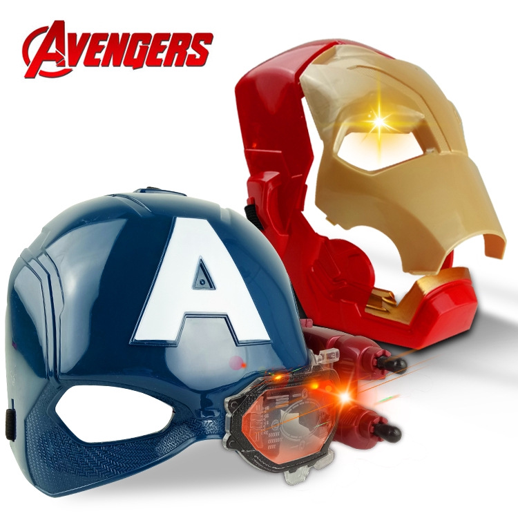 1 Mặt Nạ Hóa Trang Iron Man Captain America Có Đèn LED