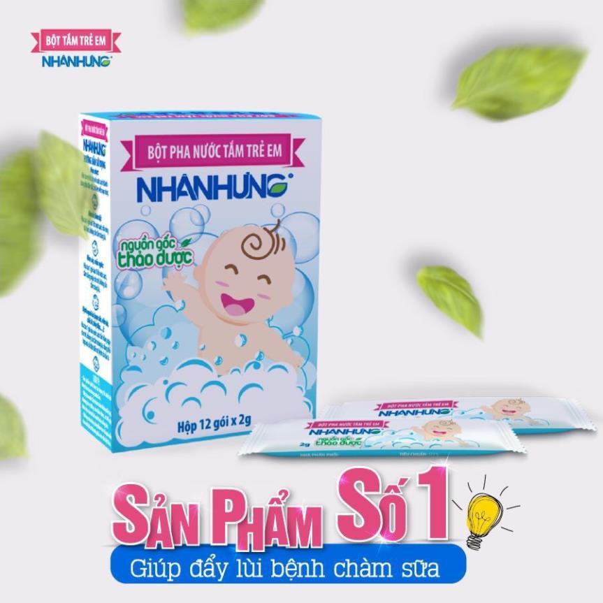 Bột pha nước tắm trẻ em Nhân Hưng (Hộp 12 và 30 gói)