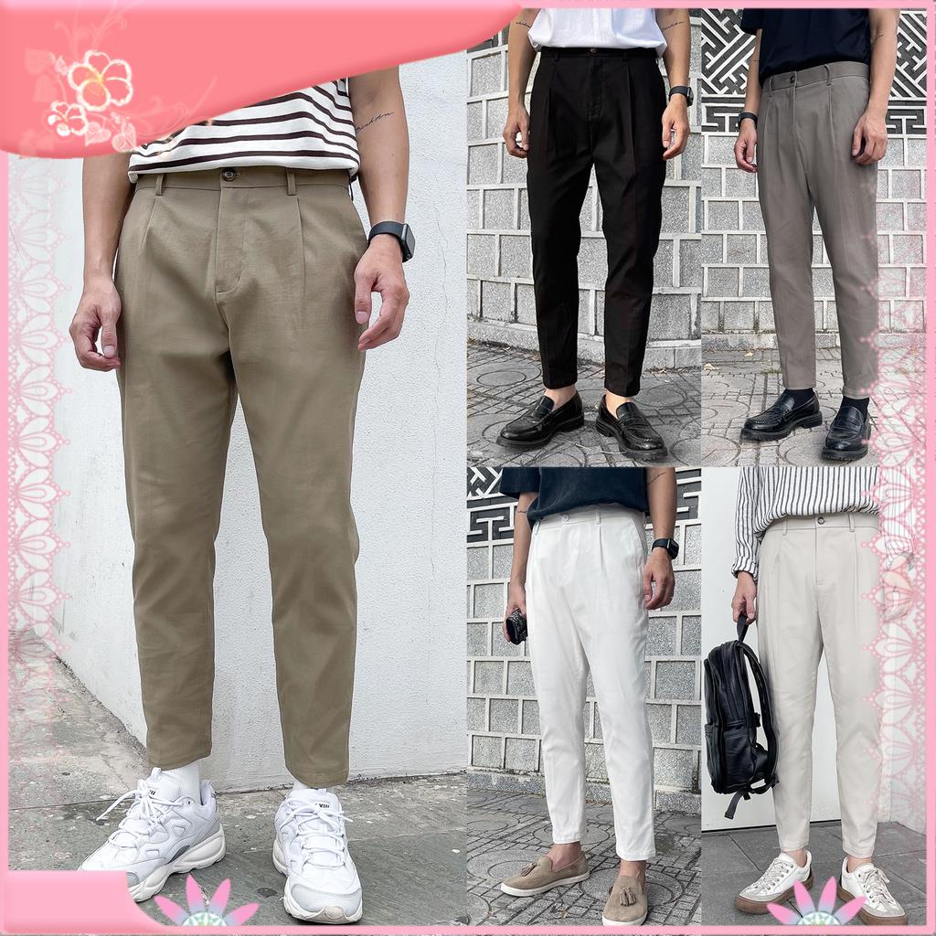 【Hàng sẵn sàng】 Quần kaki GATE6 dáng carrot fit, không ôm, vải kaki co giãn kiểu Hàn Quốc - Carrot fit II
