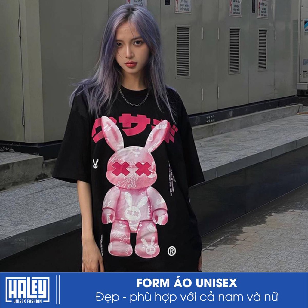 Áo thun Nam Nữ Unisex TN54 Form rộng tay lỡ BADRABBIT street wear style cao cấp chất cotton 100% HALEY siêu thoáng mát