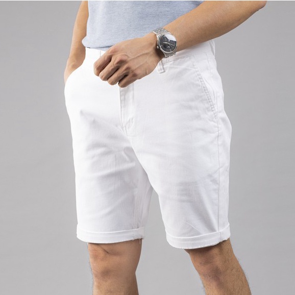 Quần sọt nam, quần ngố nam kaki trắng co giãn cao cấp Hàn Quốc chất vải kaki co giãn mặc thoải mái H3 | BigBuy360 - bigbuy360.vn