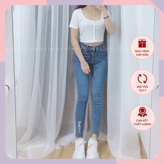 Quần jean bó rách gấu